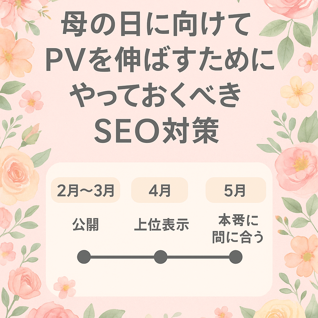 花屋やオンラインショップのSEO対策スケジュール表