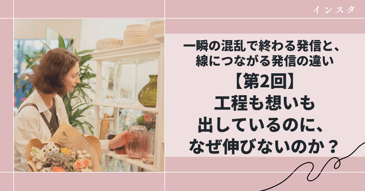 【第2回】工程も想いも出しているのに、なぜ伸びないのか？一瞬の混乱で終わる発信と、線につながる発信の違い