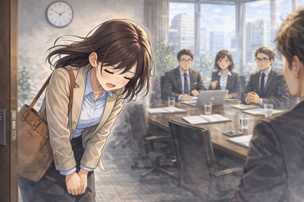 会議に遅れて怒られる夢