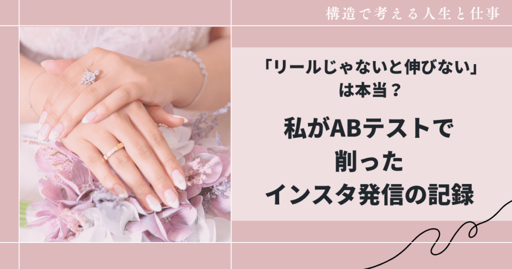 「リールじゃないと伸びない」は本当?私がABテストで削ったインスタ発信の記録