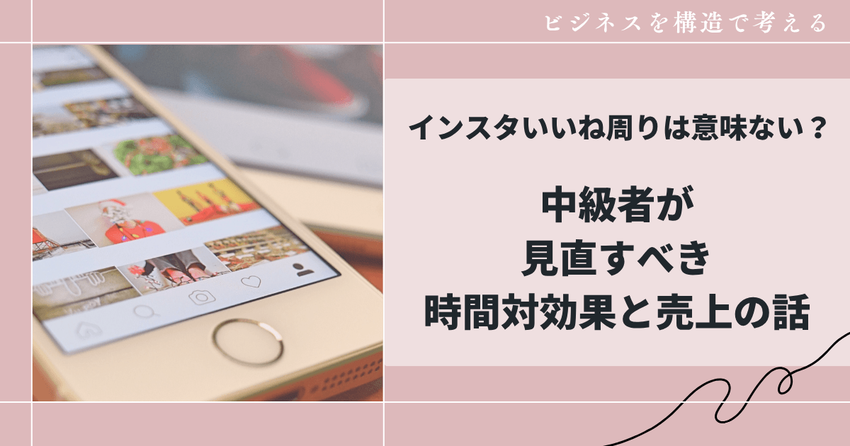 インスタいいね周りは意味ない?中級者が見直すべき時間対効果と売上の話